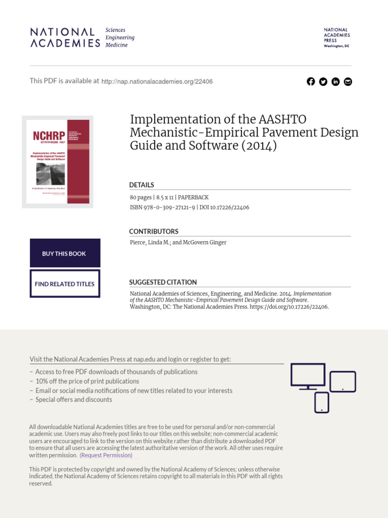 Nchrp Implementation Of The Aashto Pdf Road Surface Science