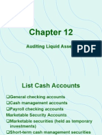 Auditing Chap 12 - Audit of Cash & Other Liquid Assets