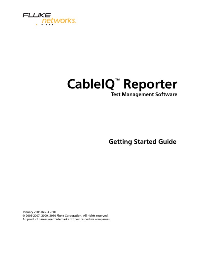 Cableiq Reporter: Getting Started Guide | PDF | Microsoft Windows ...