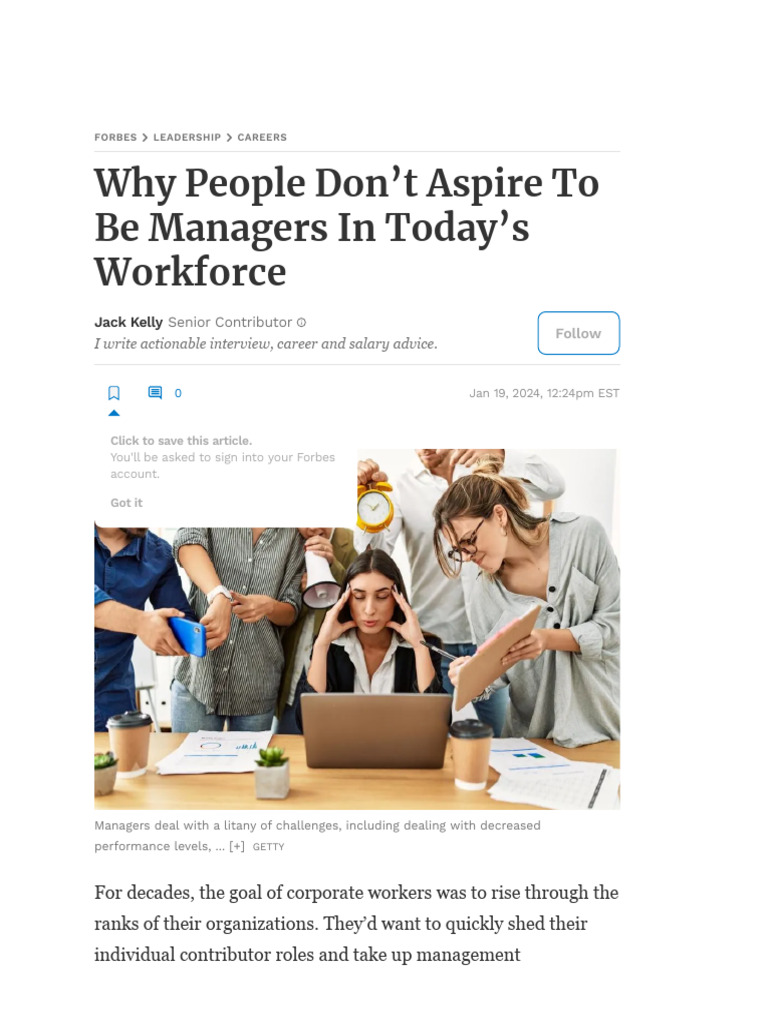 Why Managers Are Losing Appeal Today | PDF | Business | Economies
