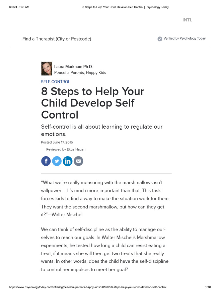 8 Steps To Help Your Child Develop Self Control - Psychology Today ...
