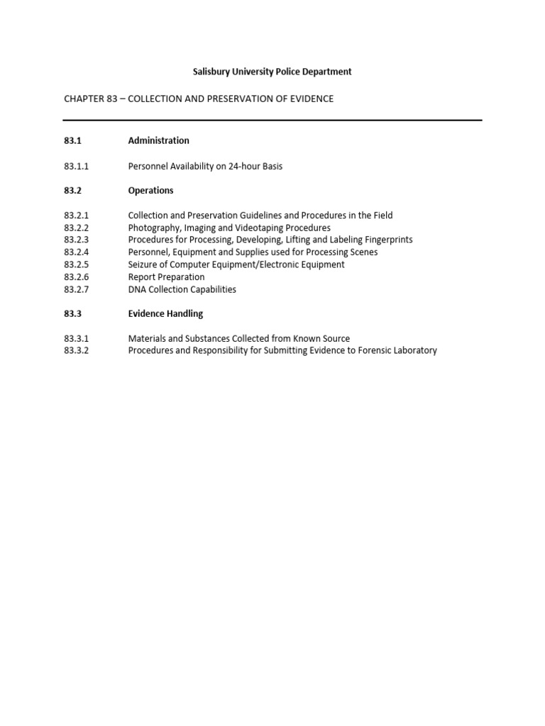 Chapter 83 - Collection and Preservation of Evidence | PDF | Crime ...