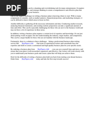 Buy Business Plan Uk