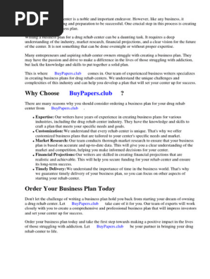 Drug Rehab Center Business Plan