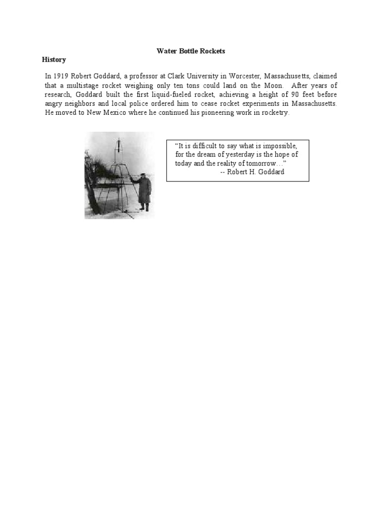 History of Water Bottle Rockets | PDF