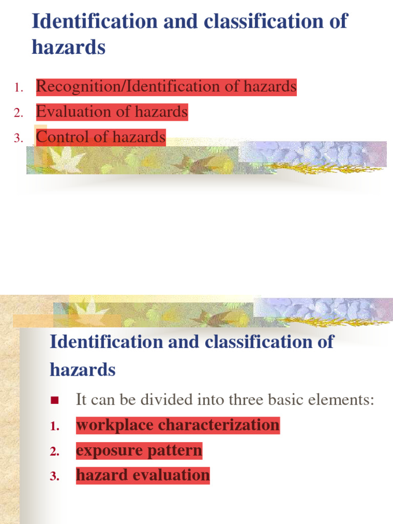 Occupational Hygiene Hazard Evaluation Pdf Occupational Hygiene