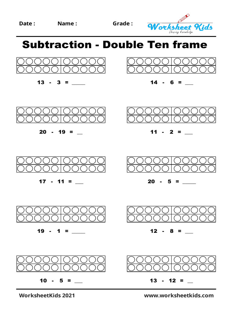 Subtraction Worksheet for Kids | PDF | Career & Growth | Teaching ...