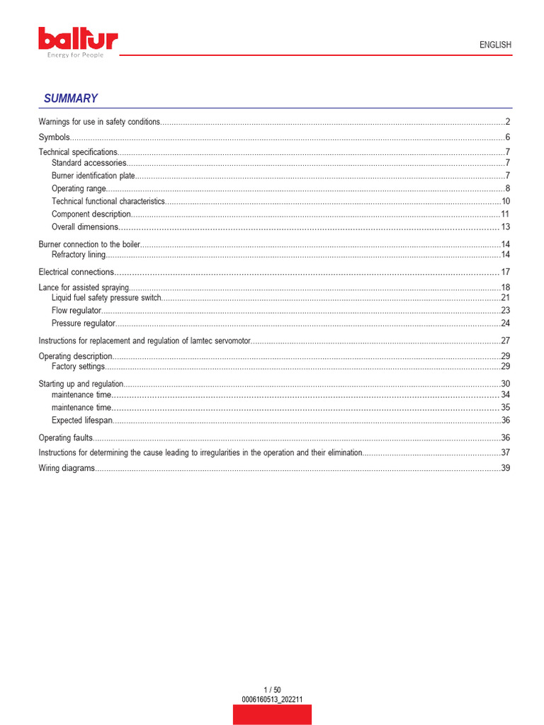 Burner Baltur | PDF | Valve | Combustion