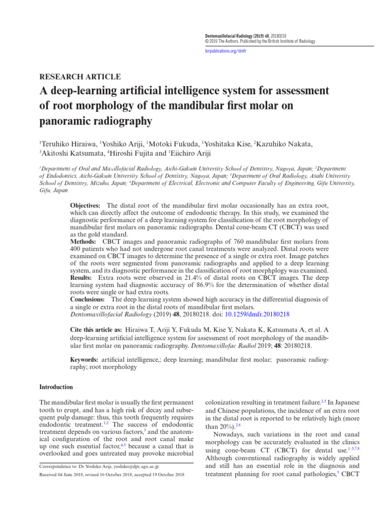 Hiraiwa Et Al 2018 A Deep Learning Artificial Intelligence System For ...
