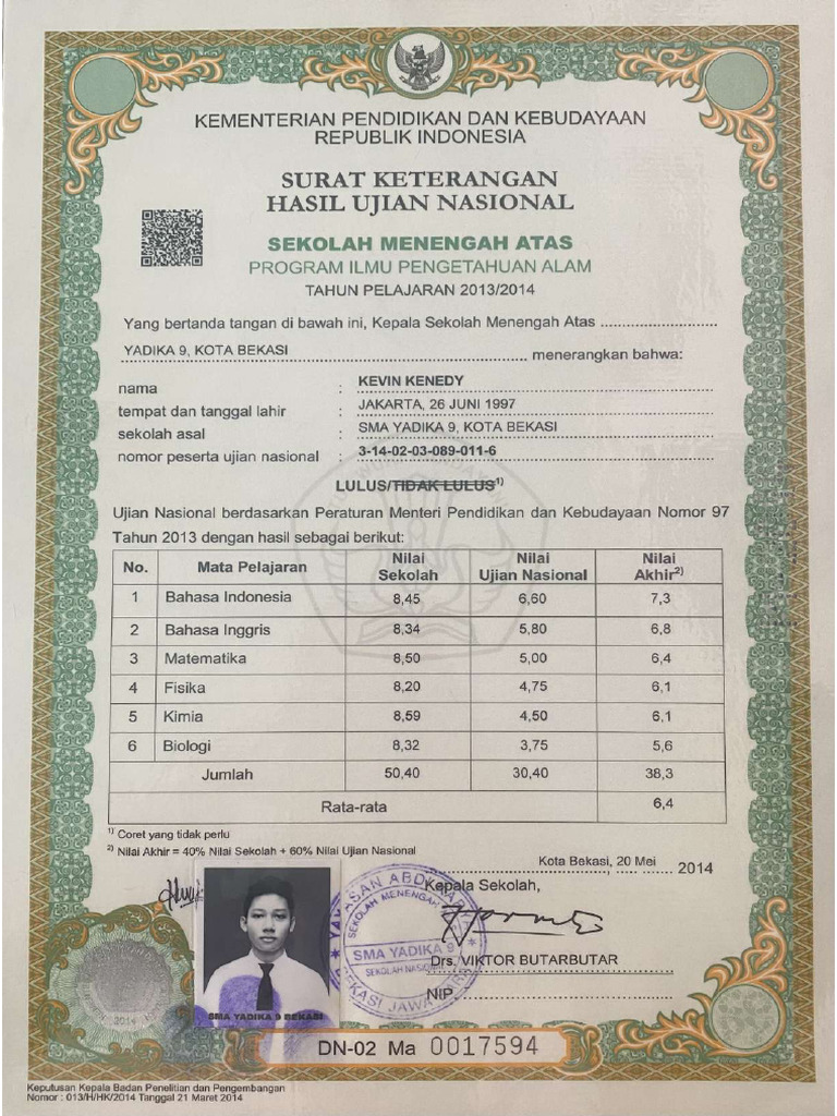 Transkrip Nilai Sma Pdf