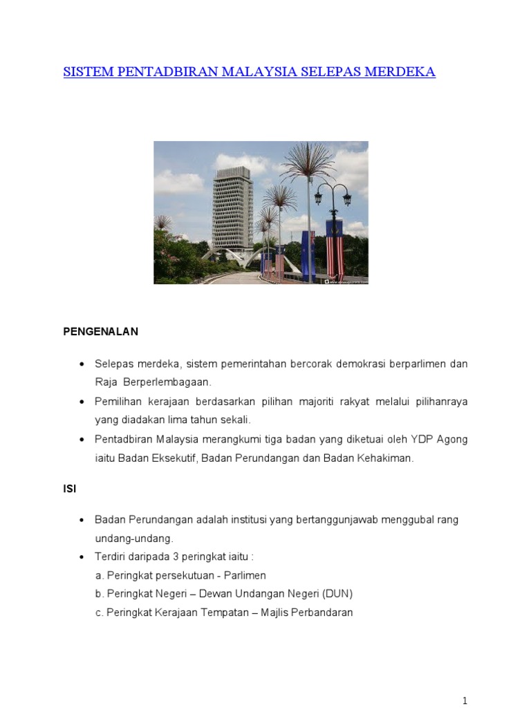 Sistem Ran Malaysia Selepas Merdeka  PDF