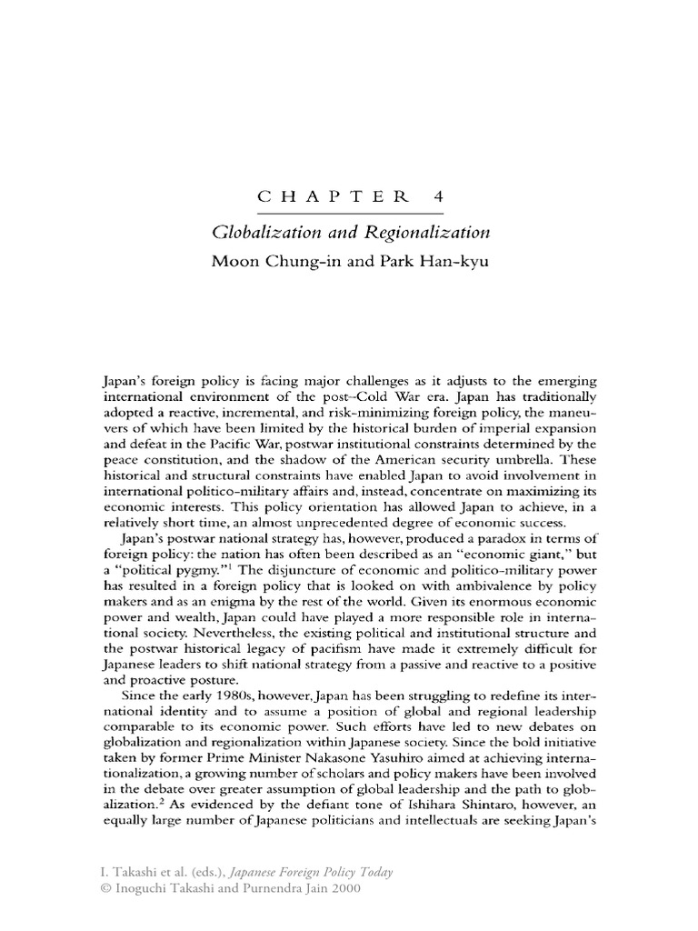 Article 2 Onglobalization And Regionalization Pdf Globalization