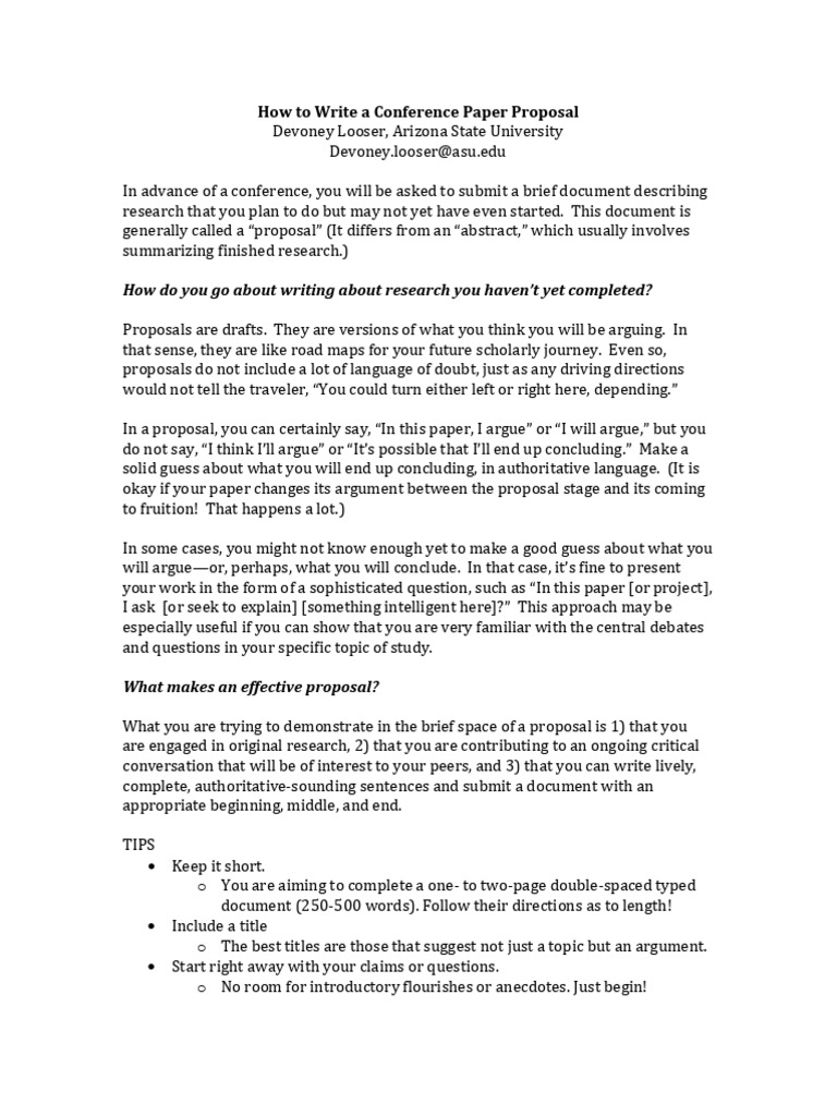 How To Write A Conference Proposal 0 | PDF | Cognition | Human ...