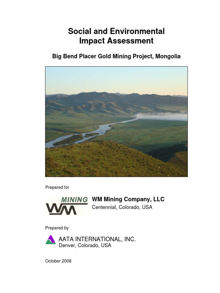 EIA For Gold | PDF | Groundwater | Mining