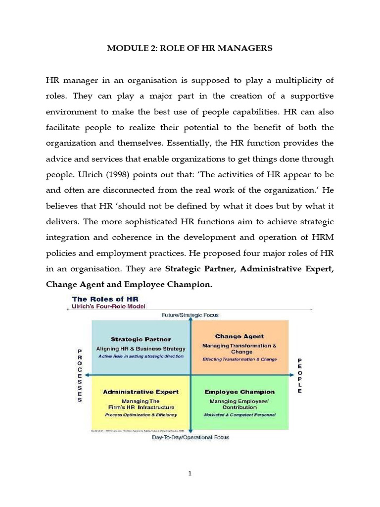 What Is The Role Of Hr Managers In Strategic Organizational Success