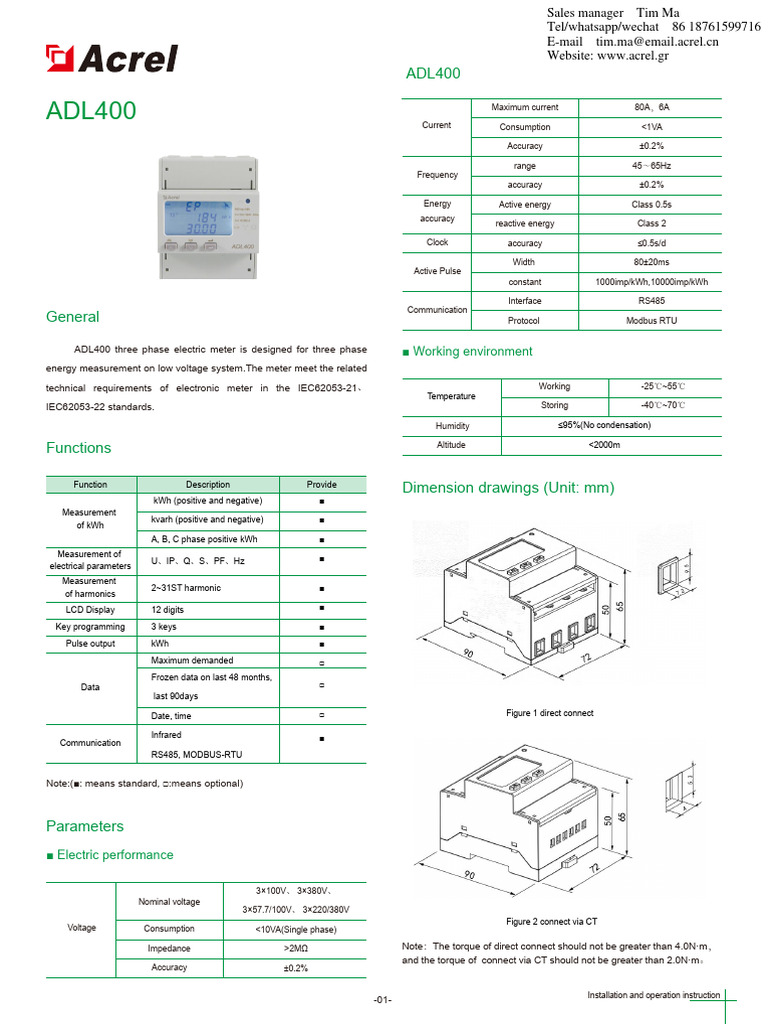 ADL400 Installation and Operation Guide | PDF | Physical Quantities ...