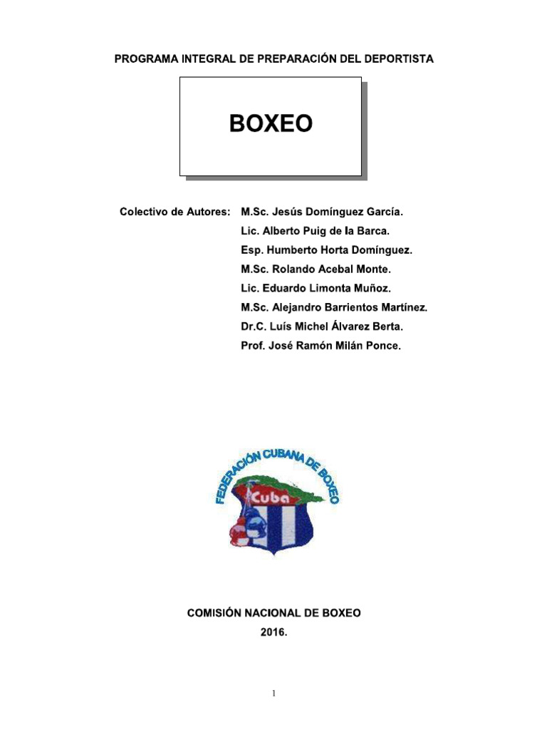 Programa Integral de Preparación Del Deportista Boxeo Cubano | PDF