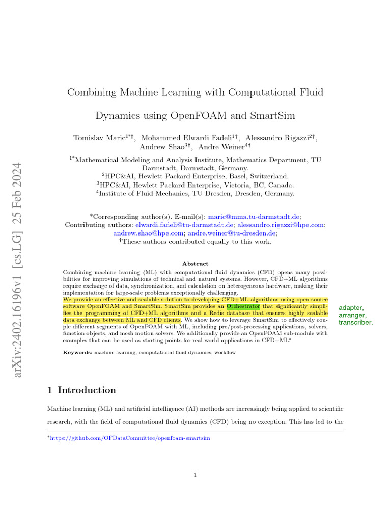 CFD and ML Integration with OpenFOAM | PDF | Databases | Machine Learning