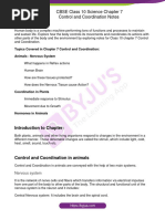 Control and Coordination Notes Class 10 | PDF | Neuron | Nervous System