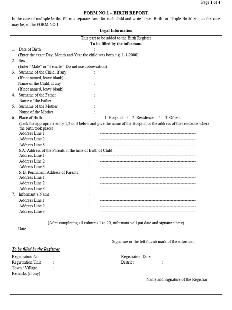BIRTHREPFORM Do | PDF | Childbirth | Human Development