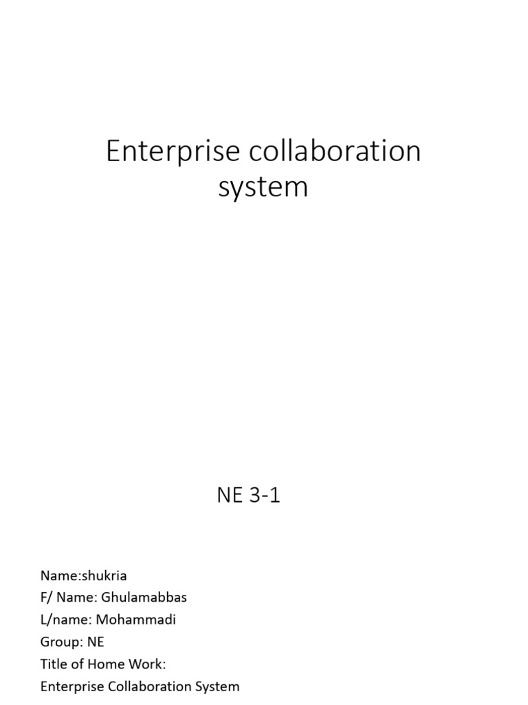 Enterprise collaboration system pdf