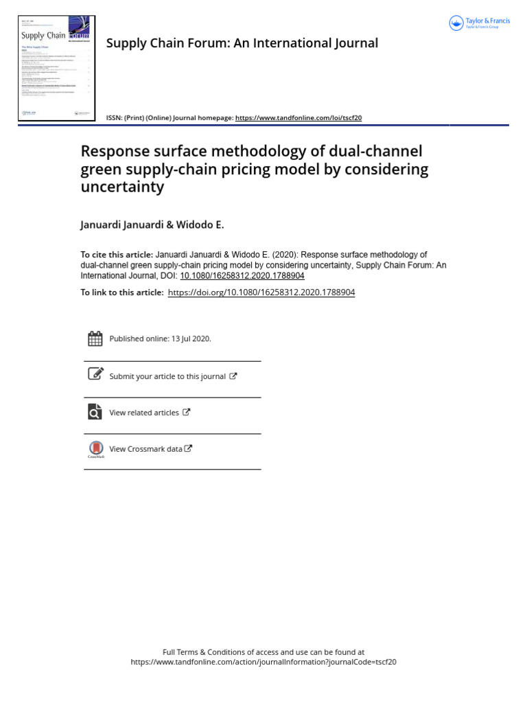 Dual-Channel Green Supply Chain Pricing | PDF | Regression Analysis ...