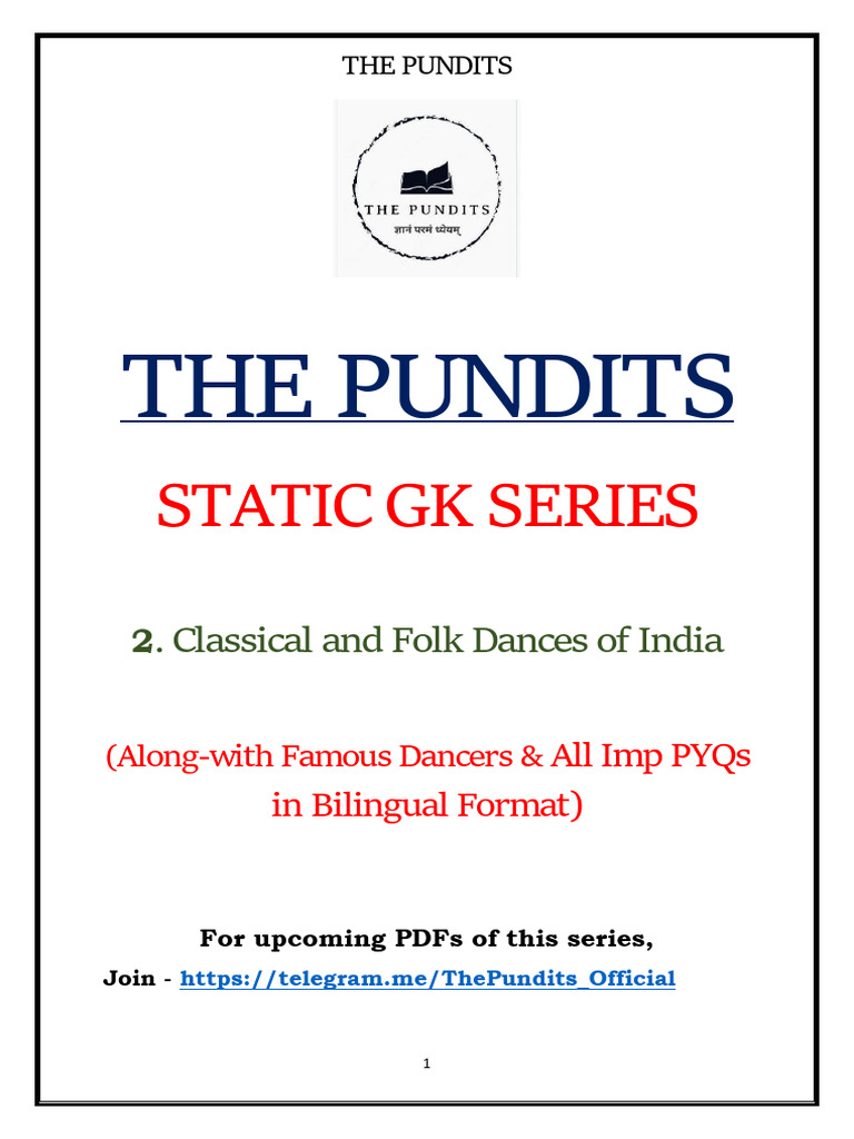 Classical Dances of India Explained | PDF | Dances | Concert Dance