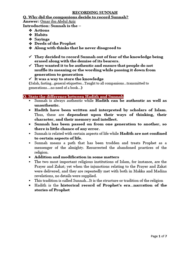 UT2 Notes Hannah Isl | PDF | Hadith | Muhammad