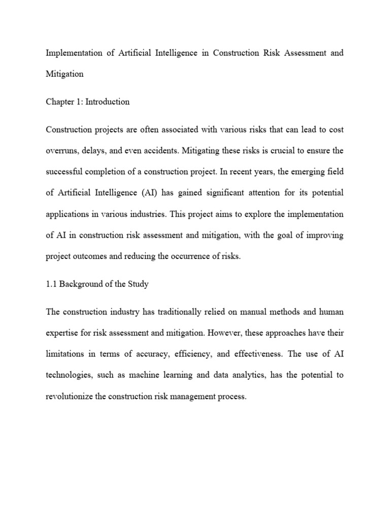 AI in Construction Risk Management | PDF | Artificial Intelligence ...