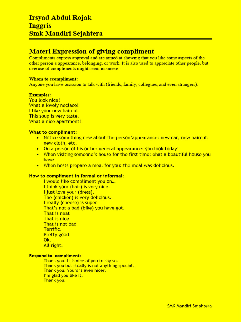 Mastering Compliments: A Guide | PDF