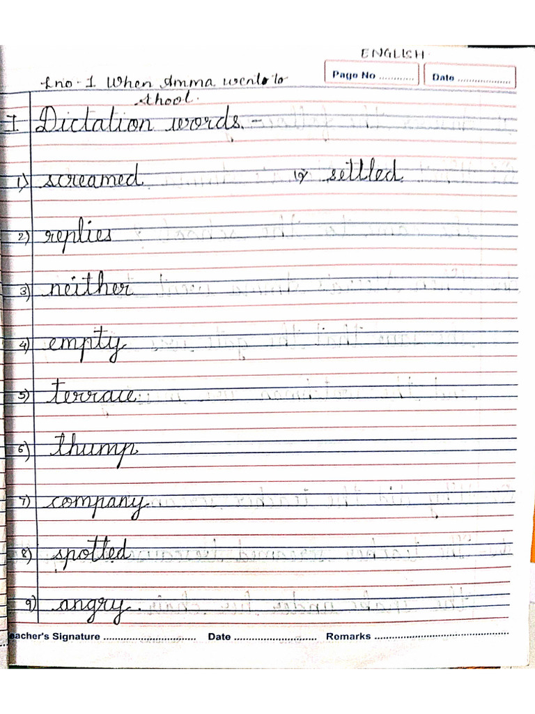 Std 2nd English Notebk Notes Lesson No 1 Pdf