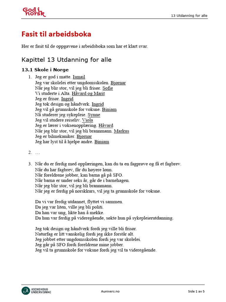 GIN1 K13 AB Fasit | PDF