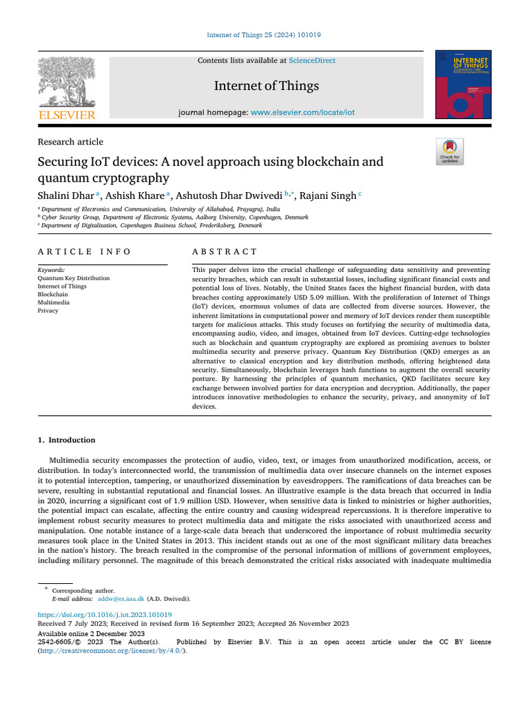 Securing IoT with Blockchain & Quantum Tech | PDF | Encryption ...