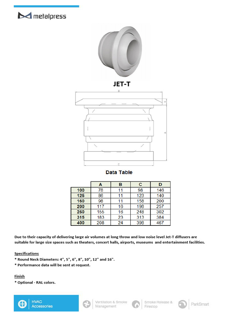 Jet-T Diffusers for Large Spaces | PDF