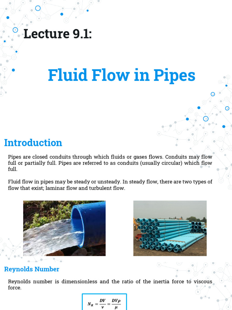 Fluid Flow in Pipes: Key Concepts | PDF | Reynolds Number | Fluid Dynamics