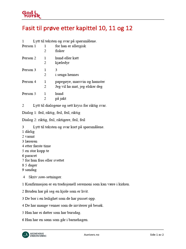 Fasit | PDF
