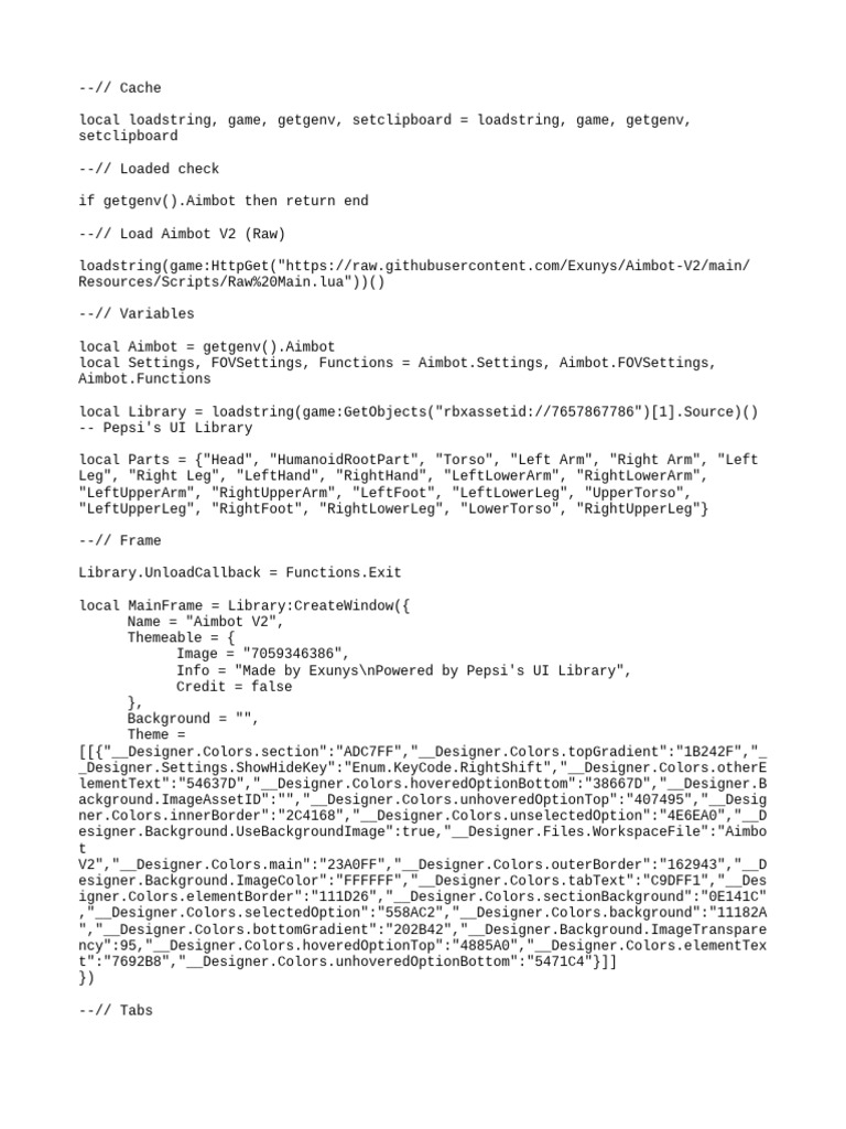 Aimbot V2 GUI - Lua | PDF | Callback (Computer Programming) | System ...