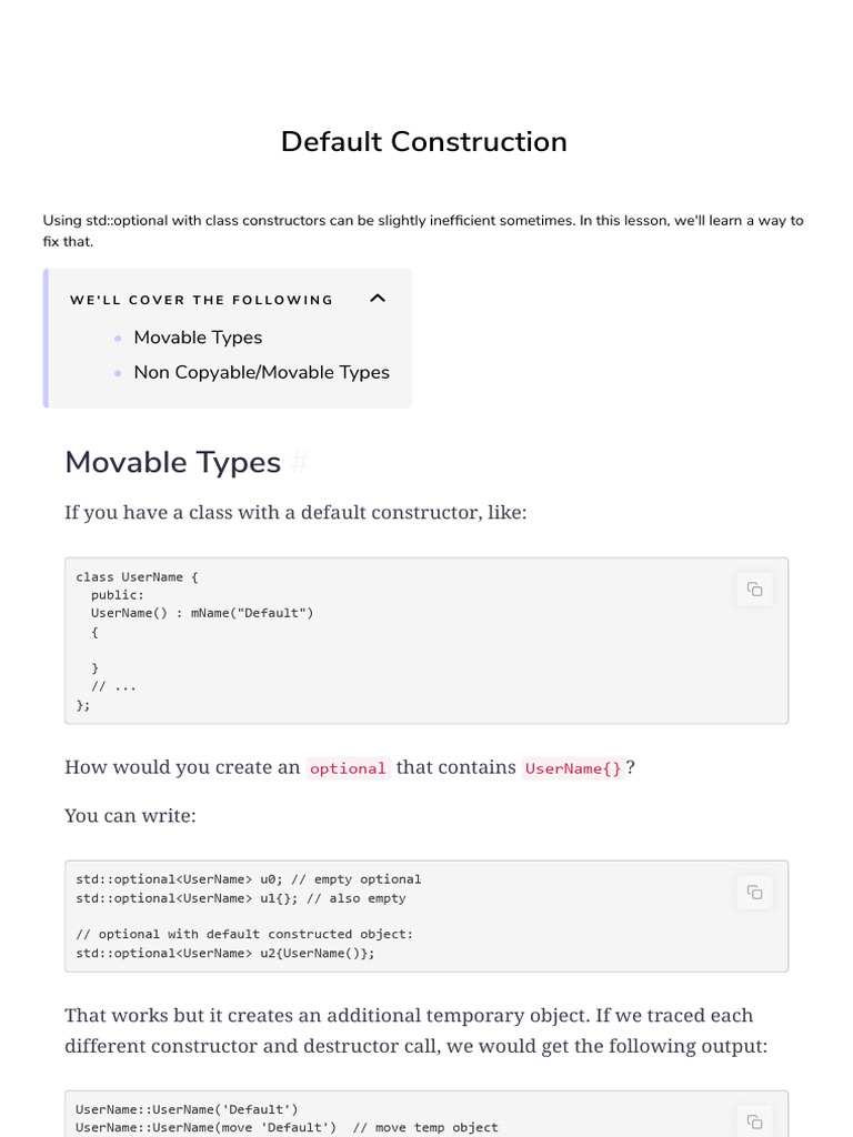 77 Default Construction | PDF | Constructor (Object Oriented ...