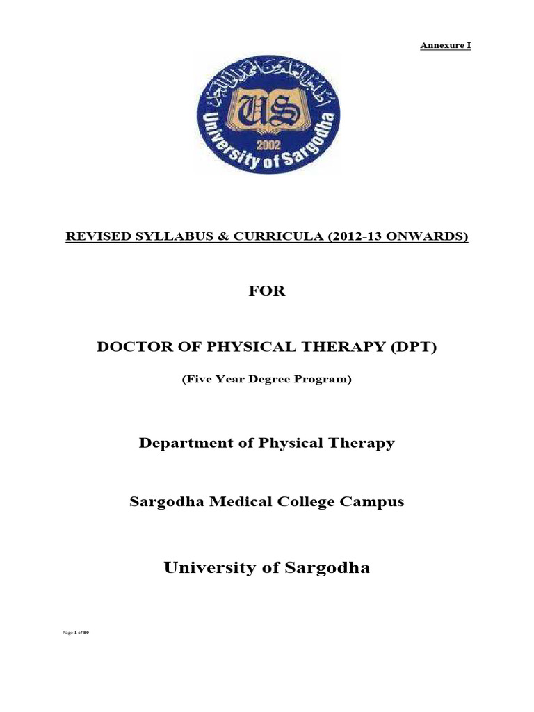 DPT Revised Syllabus and Curriculum 2023 | PDF | Spinal Cord | Heart