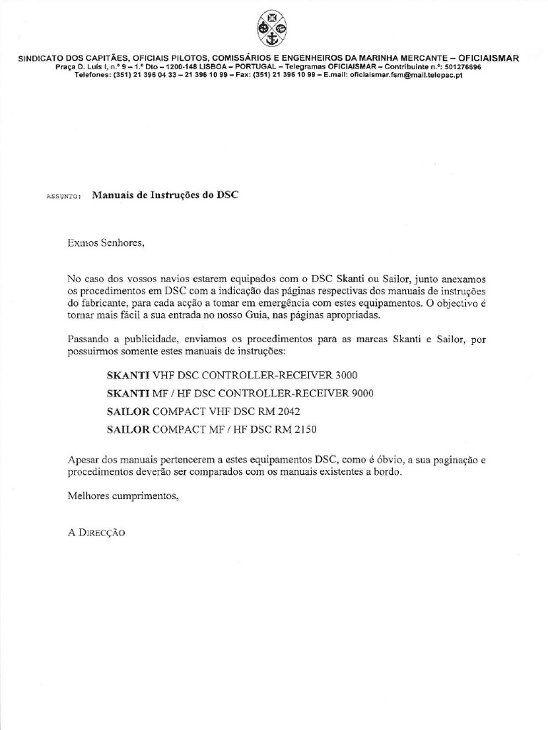 Procedimentos DSC para Emergências Marítimas | PDF | História