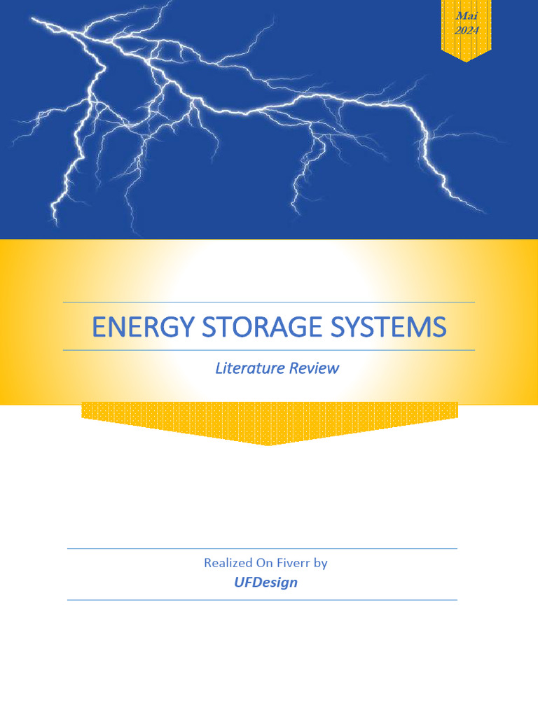 Literature Review Energy Storage Systems UFDesign PDF Energy