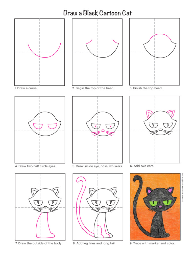 Draw A Cartoon Cat Pdf