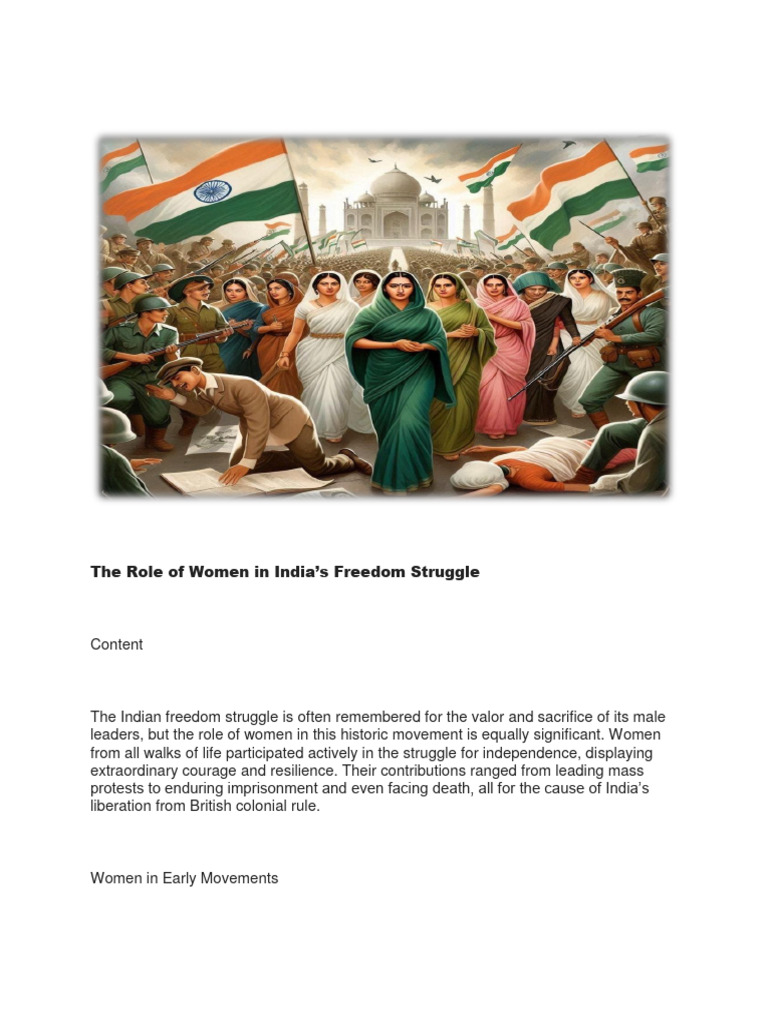 Women in India's Freedom Struggle | PDF | Indian Independence Movement ...