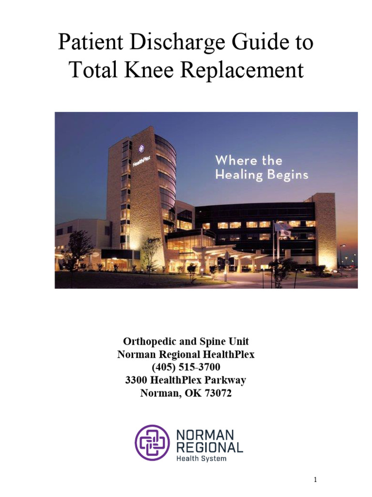 Total Knee Replacement Discharge Guide | PDF | Chair | Foot
