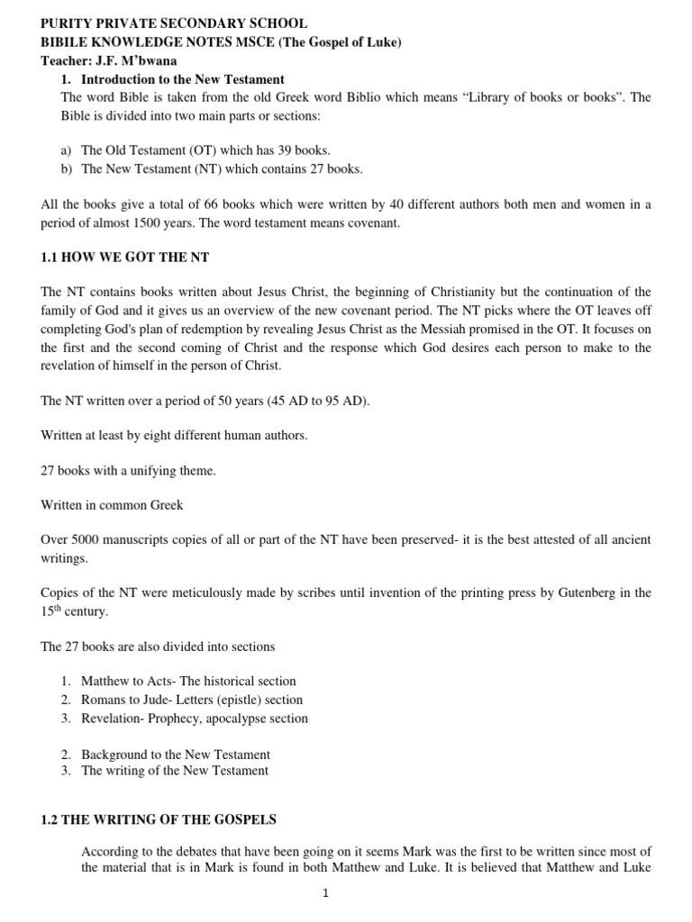 Msce bk luke pdf jesus new testament