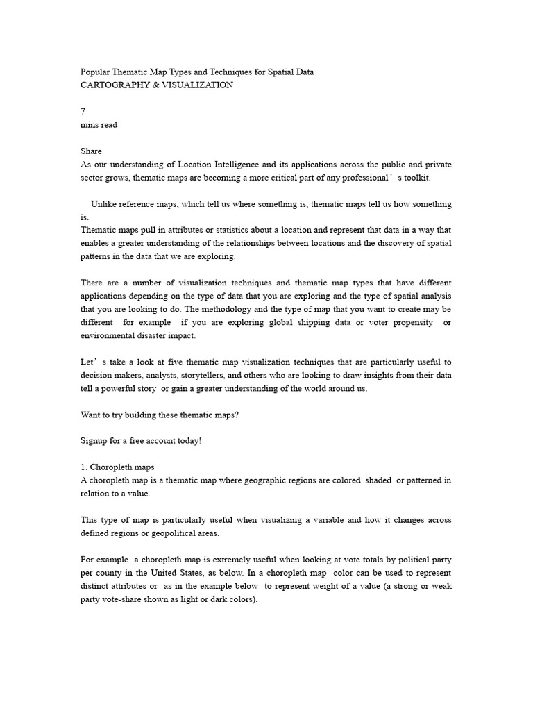 Thematic Map Types And Techniques Pdf