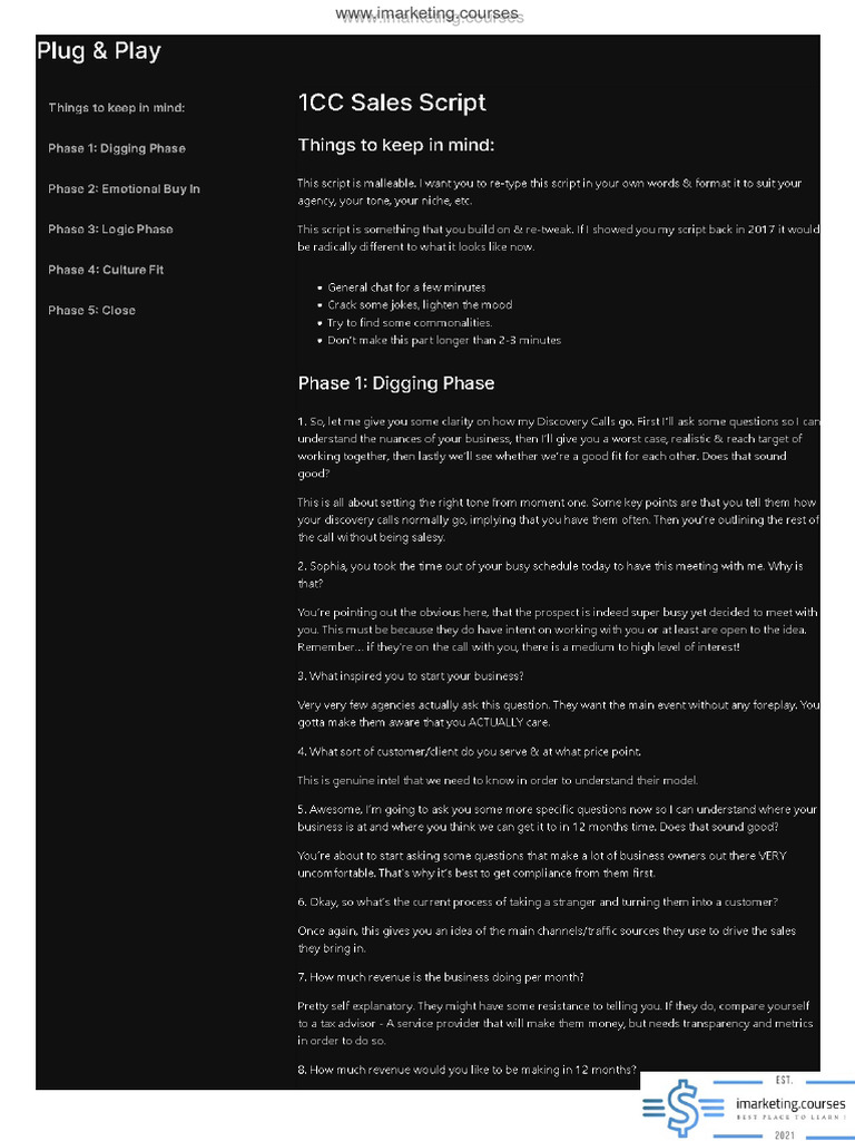 04-1CC Sales Script | PDF | Invoice