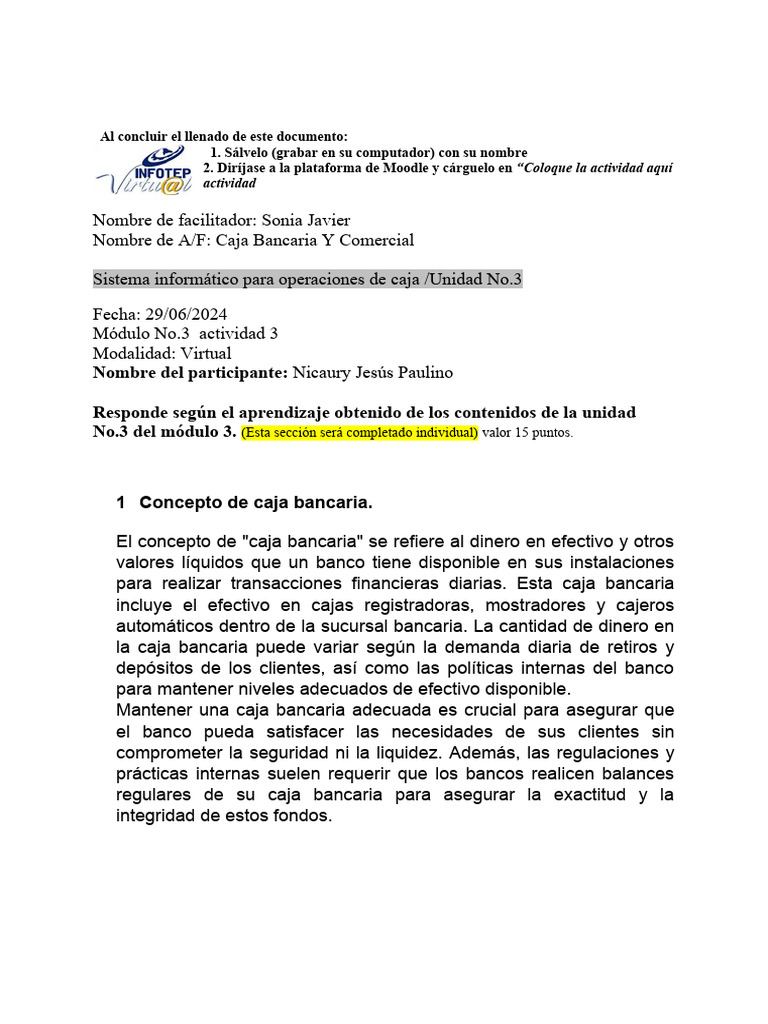 Actividad 3 Módulo 3 | PDF | Bancos | Préstamos