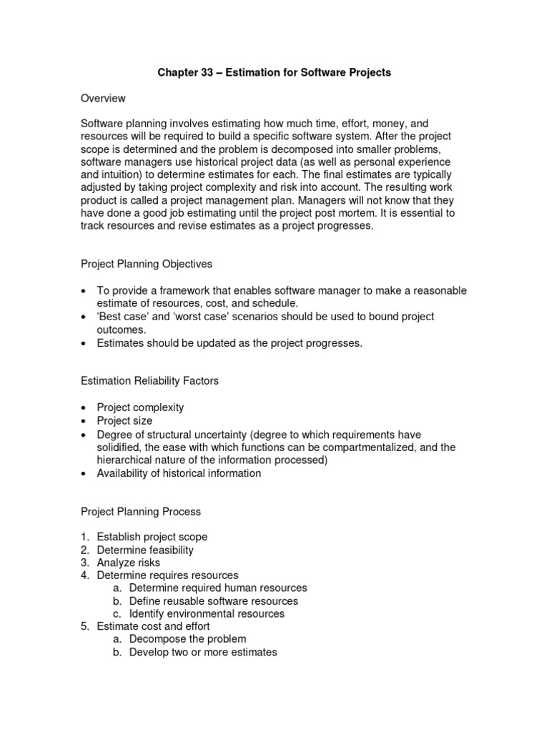 SE-8-1Estimation For Software Project | PDF | Class (Computer ...