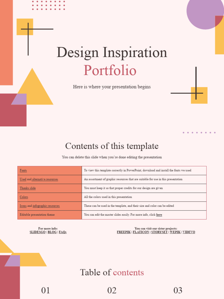 Design Inspiration Portfolio by Slidesgo | PDF | Icon (Computing ...